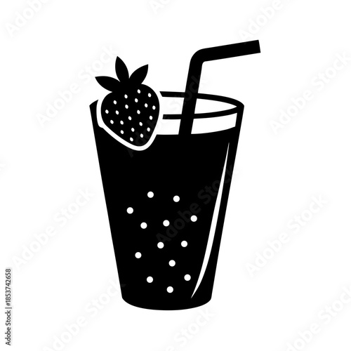 vector clip art strawberry juice on white background for web and graphic design