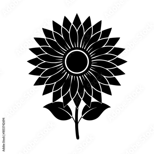 vector clip art sunflower on white background for web and graphic design