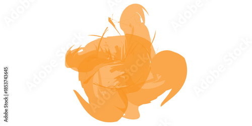 Orange Abstract Shape Resembling a Cooked Chicken or Bird.