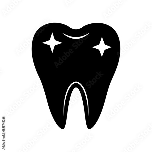 vector clip art tooth icon on white background for web and graphic design