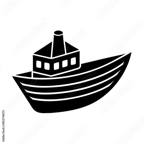 vector clip art toy boat on white background for web and graphic design