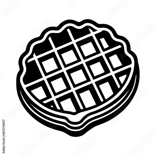 vector clip art waffle with black outline for web and graphic design