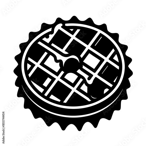 vector clip art waffle with toppings on white background for web and graphic design
