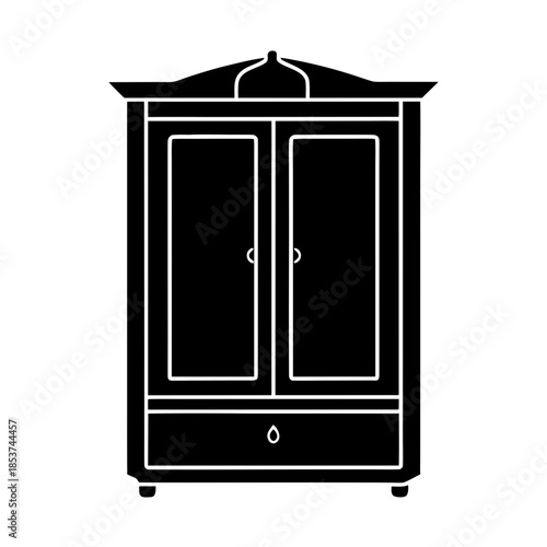 vector clip art wardrobe on white background for web and graphic design
