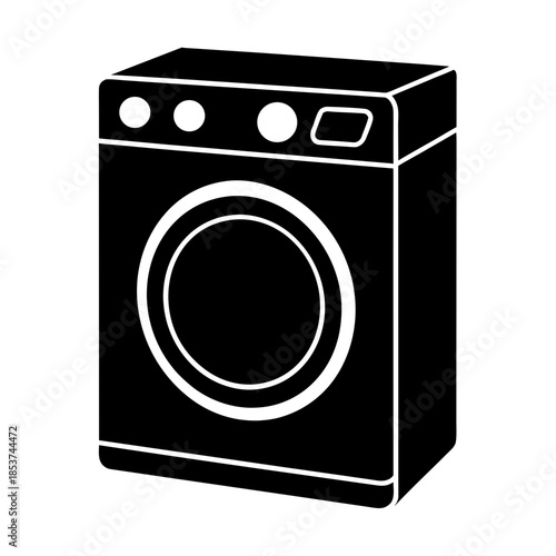 vector clip art washing machine on white background for web and graphic design