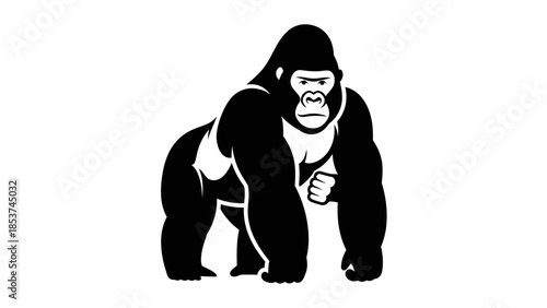 Strong Gorilla Animal Mascot Silhouette Vector Design