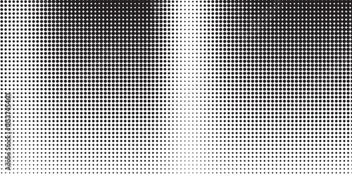 Black and white halftone texture. Circle halftone. Round dotworkd istressed dotted vector background.