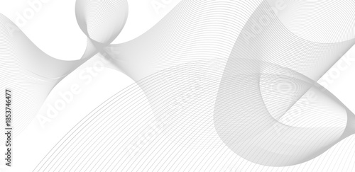 Curves and lines create a smooth pattern on a plain background. The shapes move in a flowing manner, forming an abstract design. The illustration emphasizes simplicity and movement