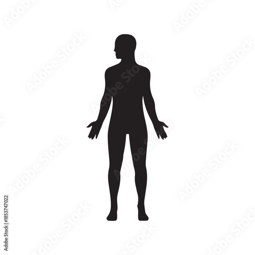 Male human body with head turned to side flat icon for apps and websites
