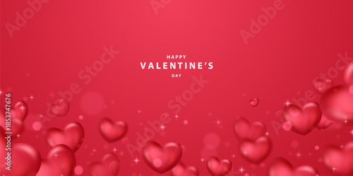 Valentine's Day background, beautifully decorated with heart shapes for the festival. Vector illustration.