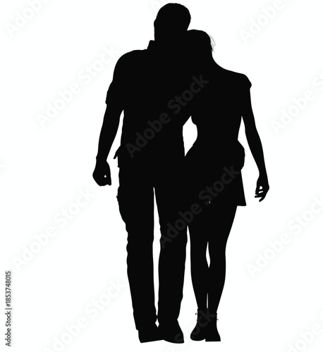 silhouette of a boy friend and girl friend