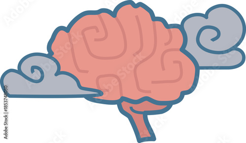 モヤがかった脳みそのイラスト