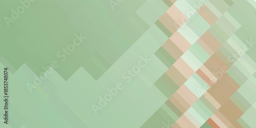 Abstract geometric background with green and orange squares creating a dynamic pattern.