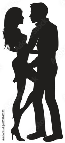 silhouette of a young couple
