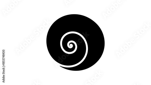 spiral logo,black isolated silhouette