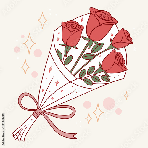 Valentine rose bouquet with sparkling particles (1).ai