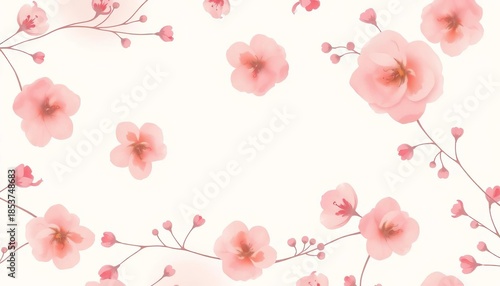 Subtle watercolor floral pattern, muted blush pinks, flowing lines, elegant boho design, soft, graphics