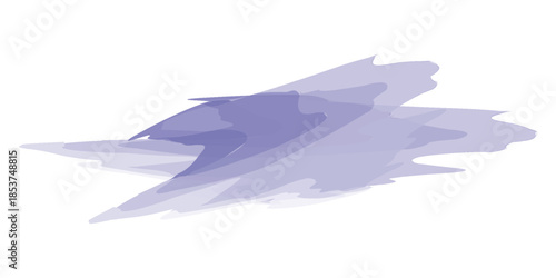 Abstract purple watercolor brush stroke isolated on white background.