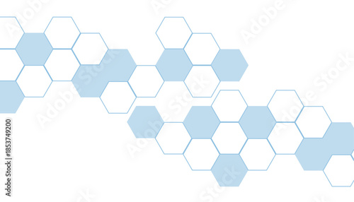 Abstract blue hexagon banner background.