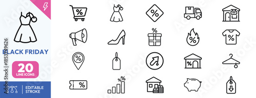 Black Friday Shopping Sale Icons