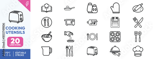 Cooking Utensils and Kitchen Equipment Icons