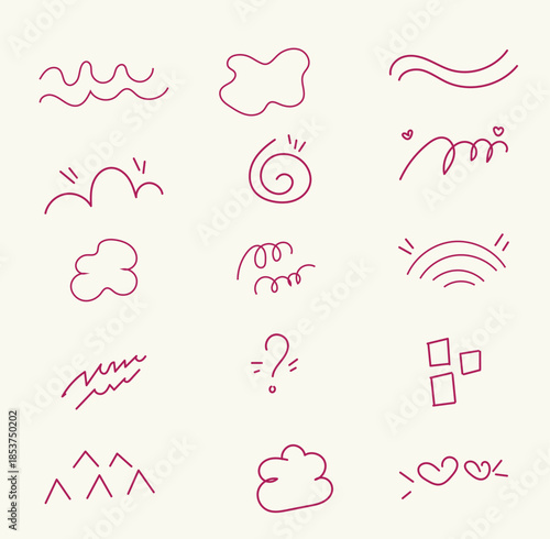 Cute Love Doodle Elements Collection for Valentine Design