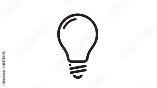 Minimalistic light bulb icon representing ideas and creativity in vector style.