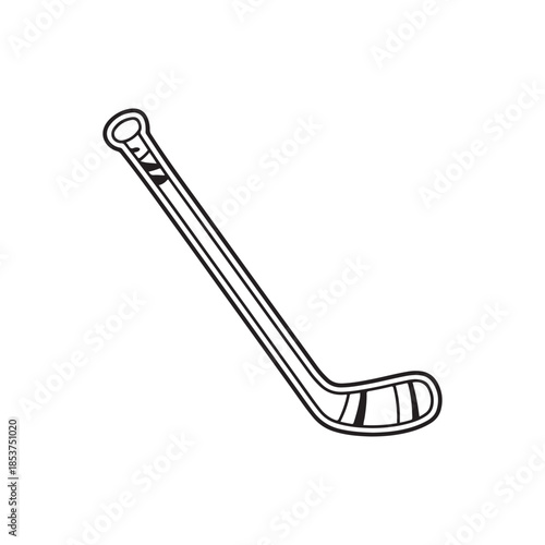 Field Hockey Stick Vector Line Icon For Sports Branding And Athletic Equipment Design