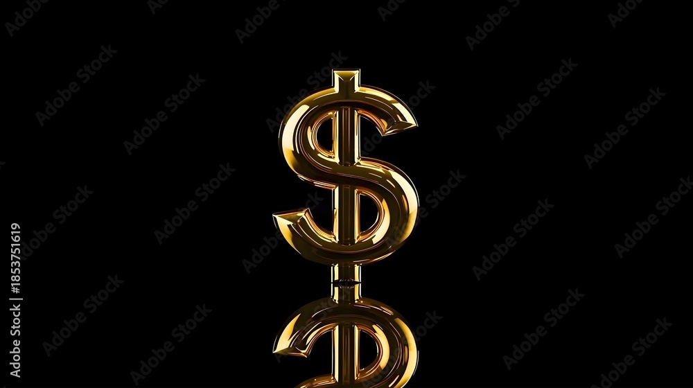 Obraz premium Metallic dollar sign ribbon representing wealth and finance