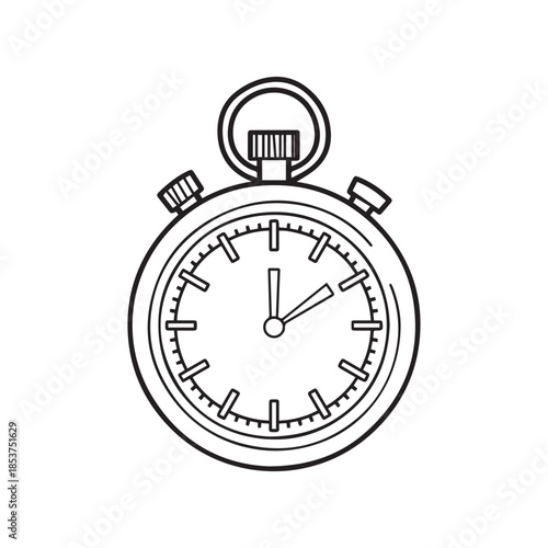 Professional Stopwatch Chronometer Vector Line Icon For Sports Timing And Productivity Management