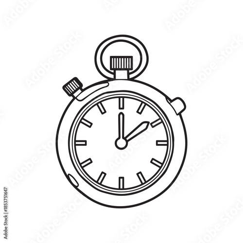 Professional Stopwatch Chronometer Vector Line Icon For Sports Timing And Productivity Management