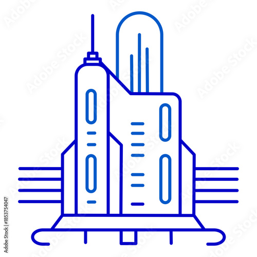 Futuristic City Skyscraper View