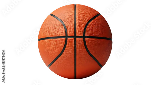 Orange basketball on transparent background, sports equipment, ball