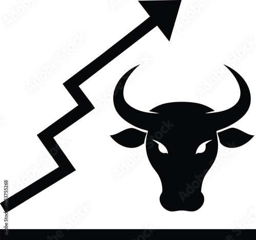 bull market silhouette vector icon