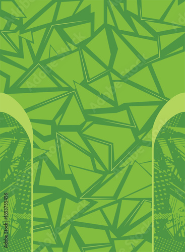 Abstract Lime Green Geometric Sports Pattern