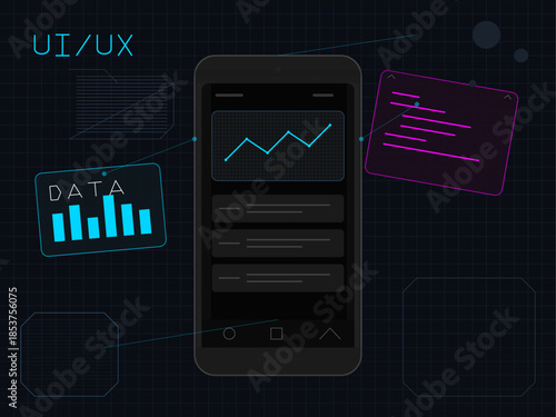 Design of a mobile user interface focused on data visualization and user experience