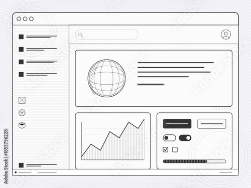 Website user interface design showing data visualization and navigation elements with a focus on user experience