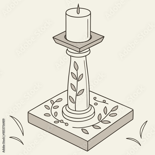 Elegant candlestick with leaf design