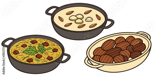Assorted bowls of delicious dishes