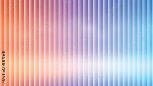Vibrant vertical lines background with smooth gradient from orange to blue tones glass gradient