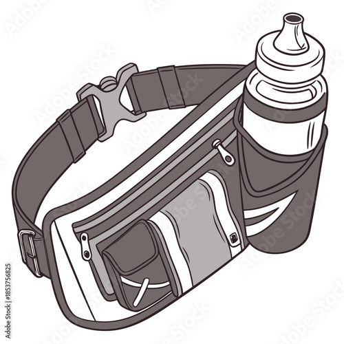 Athletic waist pack with water bottle