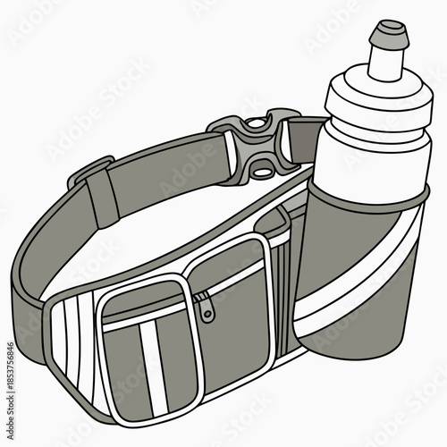 Gray waist pack with water bottle holder