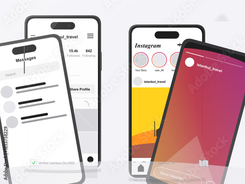 Interaction on social media apps highlighting messages and posts in a digital space