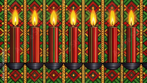 Colorful Traditional Candles with Vibrant Background Pattern Design