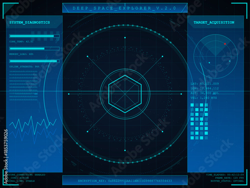Display of data from deep space explorer system diagnostics targeting acquisition process