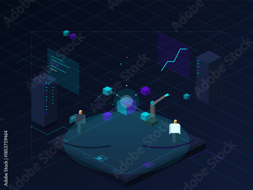 Meeting space with data and analytics features during a digital conference in a virtual environment