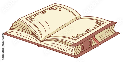 Open book with decorative pages