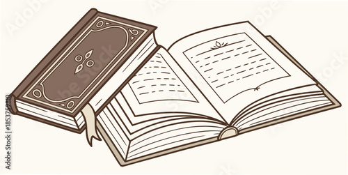 Open book with detailed pages