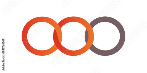 Intertwined circles in vibrant colors