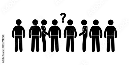 Silhouettes questioning in line